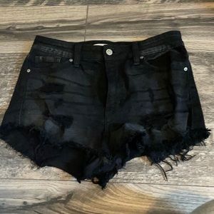 Black jean shorts